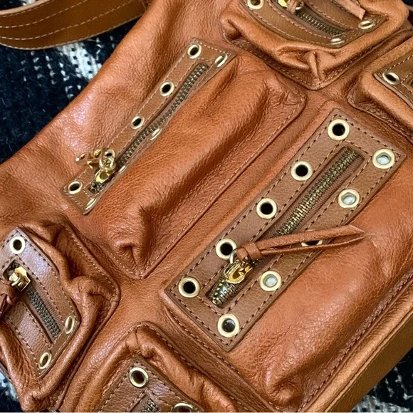 J LO | LEATHER BAG | CAMEL | MATTE GOLD HARDWARE | NWT - Picture 6 of 12